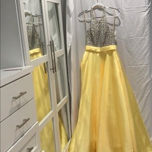 Yellow dress with beaded top